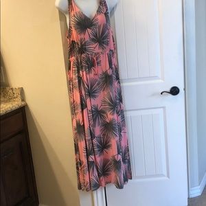 Palm Print Maxi Dress